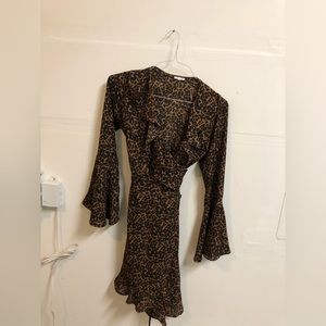 En Crème Leopard Tuffled Dress